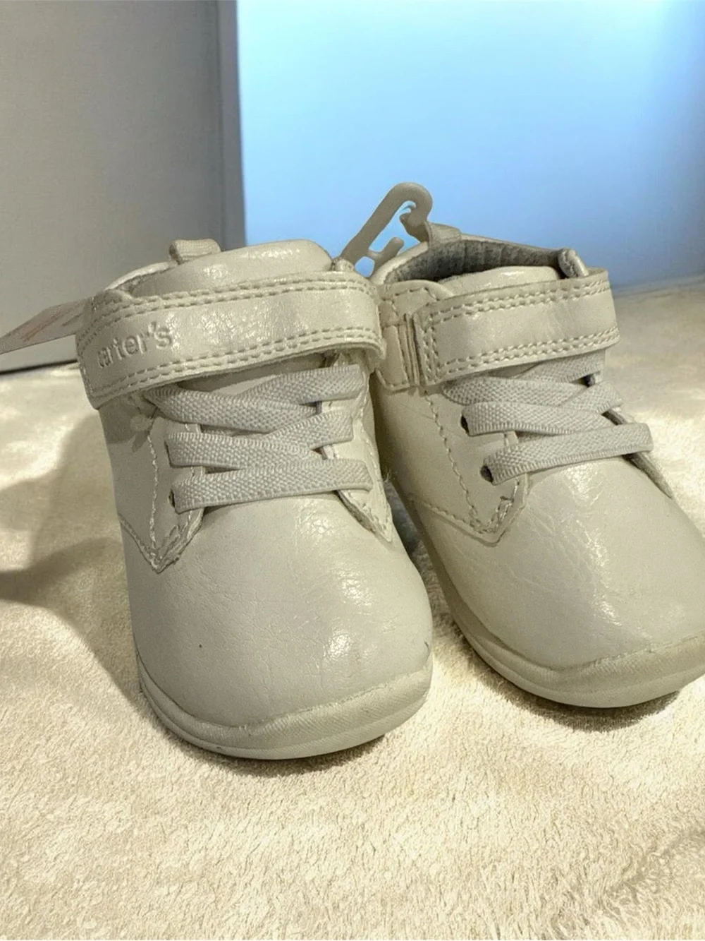 Carter's Cream Baby Walker Boots with Hook-and-Loop Strap